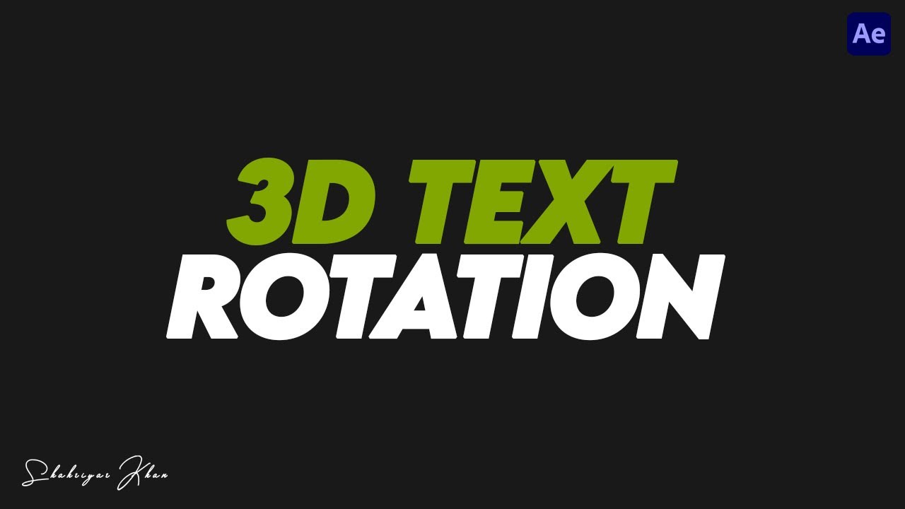 3D Text Rotation Animation in Adobe After effect 2022 # ...