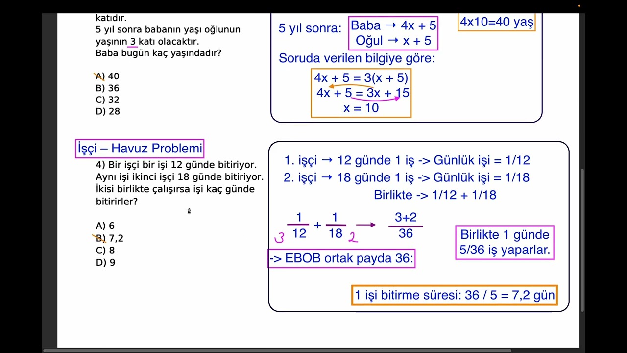 Sınavlarda En Çok Çıkan 7 Problem Türü | Hepsini Tek Videoda Öğren! | Açıklamalı Çözümler ile