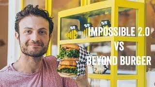 Impossible Burger 2.0 vs Beyond Burger Taste Test at Honeybee Burger | Brunch Boys