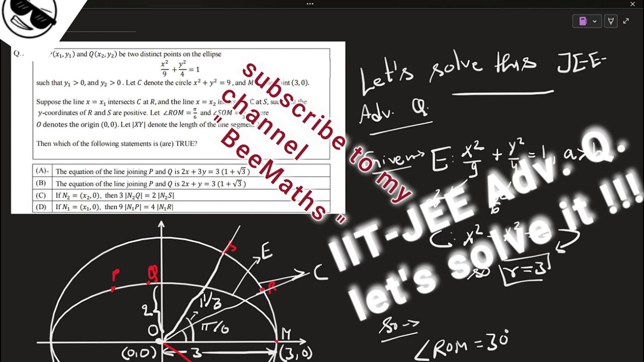 IIT-JEE ADv. Q.  CONIC section question   !!!!  [ NO SOUND ]
