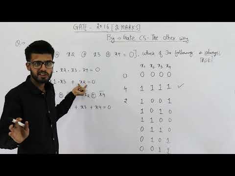 Video Gate 2016 pyq DIGITAL |Let, x1⊕x2⊕x3⊕x4 = 0 where x1, x2, x3, x4 are Boolean variables, and ⊕ is - youtube