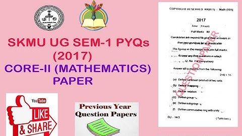 SKMU UG SEM-1 CORE-2 (MATHEMATICS HONS.) QUESTION PAPER 2017