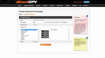 How do I set up a RON Ad campaign on DirectCPV.com