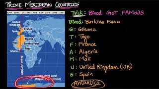 🌍 Prime Meridian Countries Mnemonic Trick ✨ | Recall It 📚