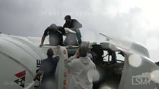 3-21-2022 Round Rock, TX Tornado crossing highway flips semi- hits another vehicle- Driver injured