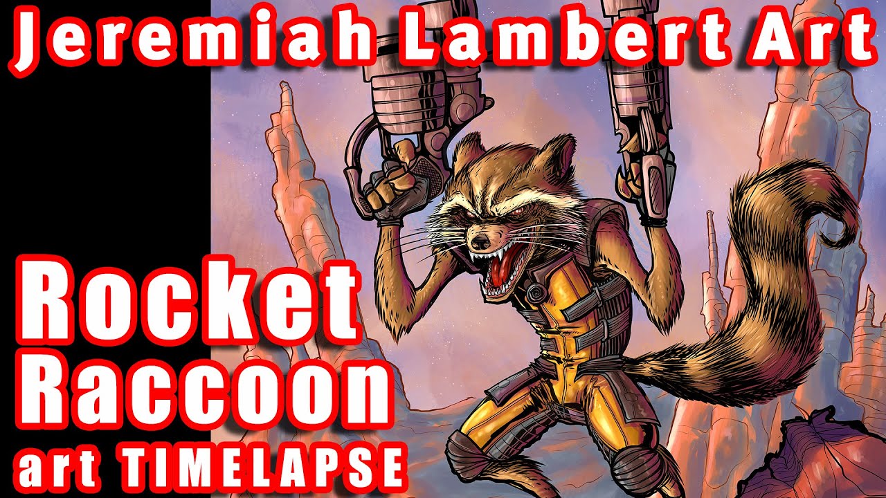 Rocket Raccoon Digital Coloring Timelapse. Manga Studio 5.