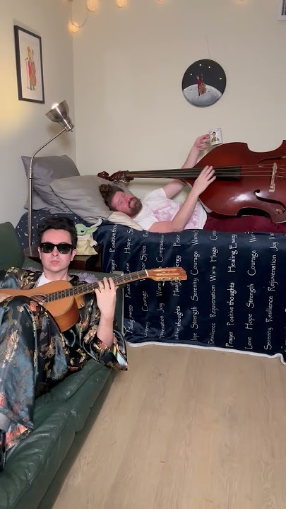 We worked late because we’re singers. 😴 @dylanchambersmusic  ☕️🎸 (🎟️ at Caseybassy.com )