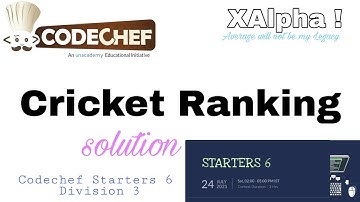 Cricket Ranking (solution) || Codeforces Starters 6 Division 3