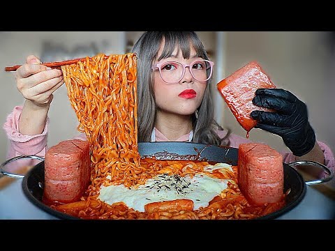 giant-spam-&-cheesy-spicy-noodle-ricecakes-q&a-(thank-for-100k-subs!!!)-ft.-omorc