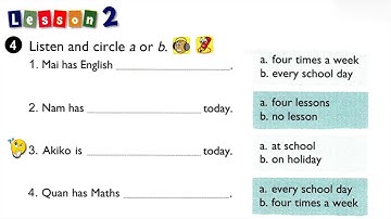Tiếng Anh 5 Unit 6 HOW MANY LESSONS DO YOU HAVE TODAY Lesson 2
