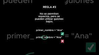 Reglas básicas para declarar variables en Python