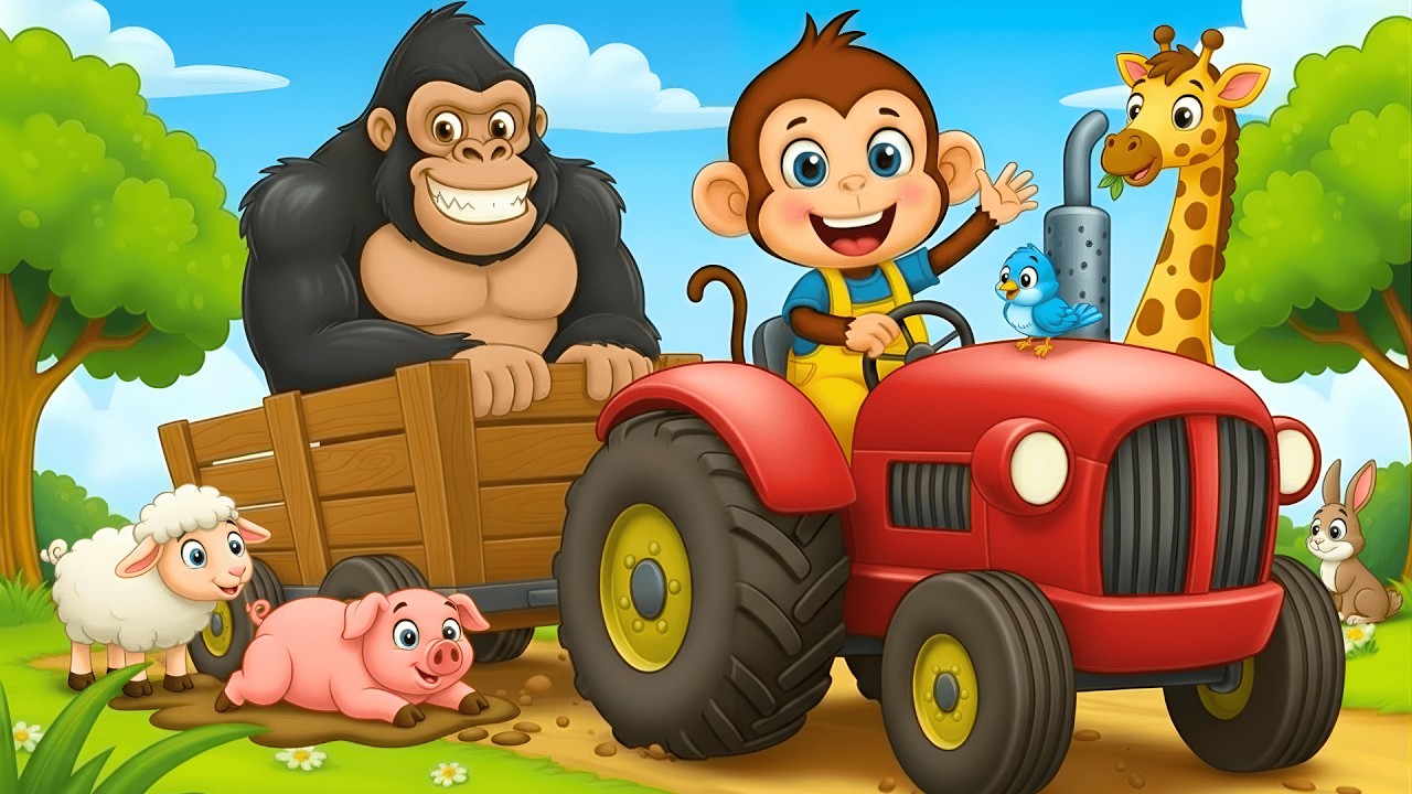 Monkey Farmer Fixes Tractor and Plows Beet Field - Farm Work | Tractor Monkey 🐒🚜