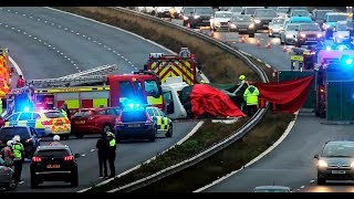 Three dead after car towing caravan in wrong direction crashes on M40 - Daily News