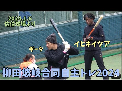 初日から柵越え連発😁柳田悠岐自主トレ2024in佐伯♨️イヒネイツアも元気な姿を見せるも、ギータに格の違いを見せつけられる☀️2024.1.6