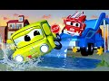 Грузовик водная горка - Трансформер Карл в Автомобильный Город 🚚 ⍟ детский мультфильм