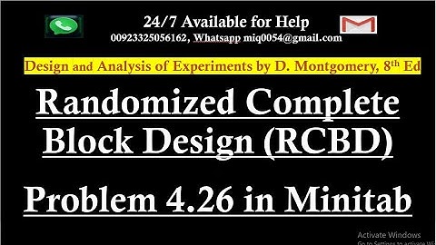 Randomized complete block design in Minitab | RCBD solved in Minitab | ANOVA assumptions