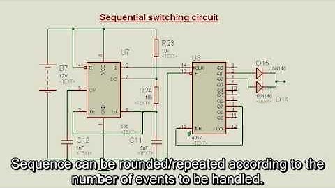 Proteus - Waveforms of Sequential Switching circuit