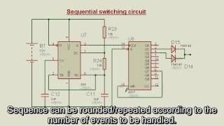 Proteus - Waveforms of Sequential Switching circuit