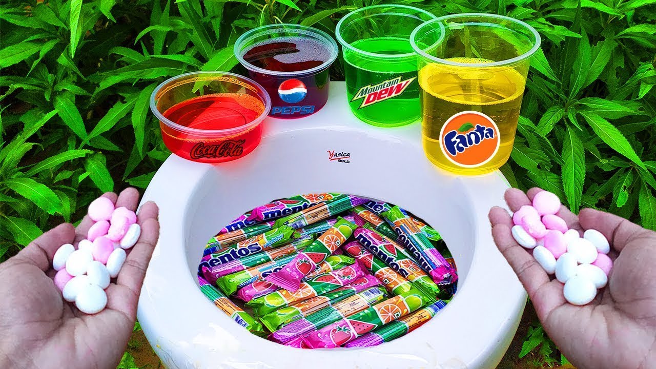 EXPERIMENT Big Toothpaste Eruption from Giant Coca Cola Rocket, Mtn Dew ...