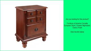 Furniture of America 2 Drawer Multi Storage TV Stand Furniture of America Corvallis European Style 2 Drawer Nightstand, Cherry Finish