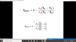 Otto Cycle Thermal Efficiency