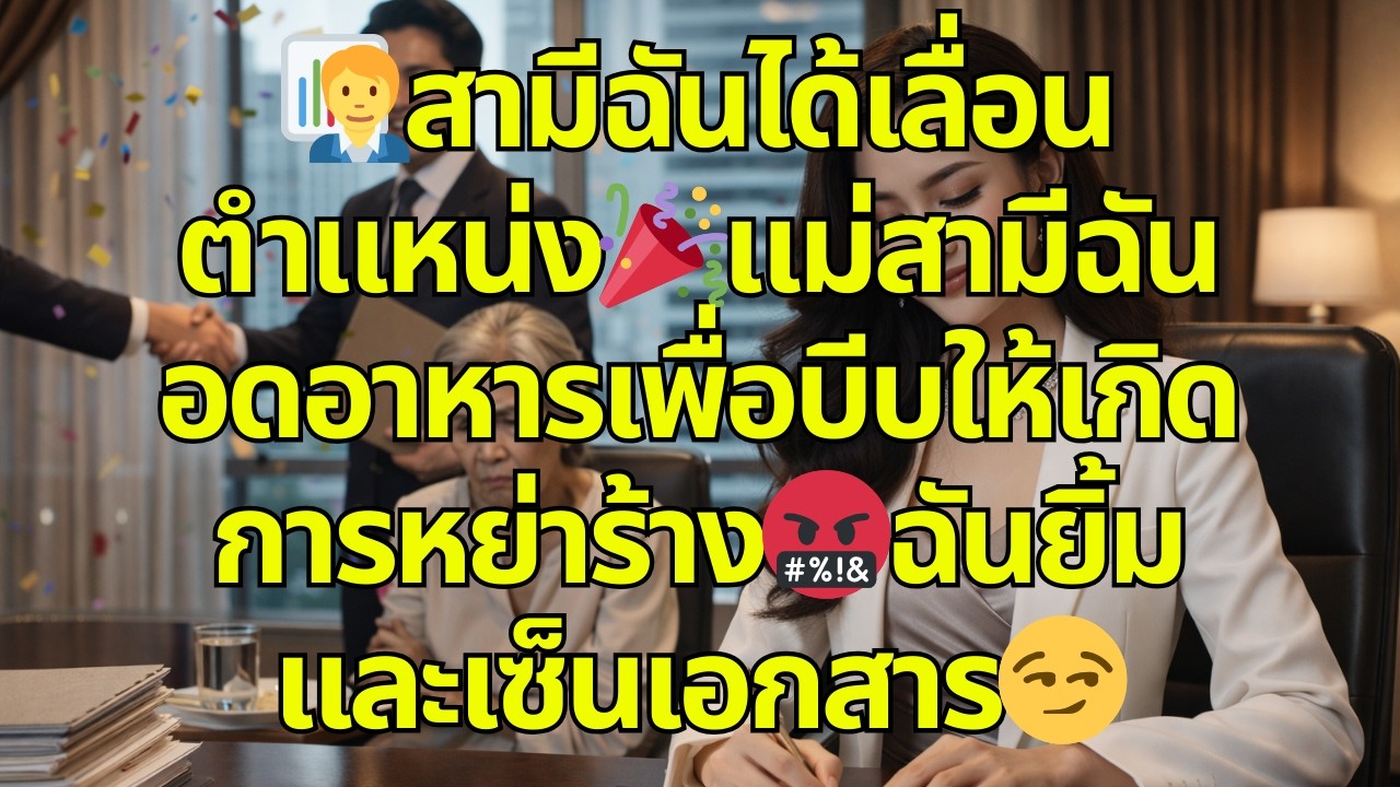 🧑‍💼สามีฉันได้เลื่อนตำแหน่ง🎉แม่สามีฉันอดอาหารเพื่อบีบให้เกิดการหย่าร้าง🤬ฉันยิ้มและเซ็นเอกสาร😏
