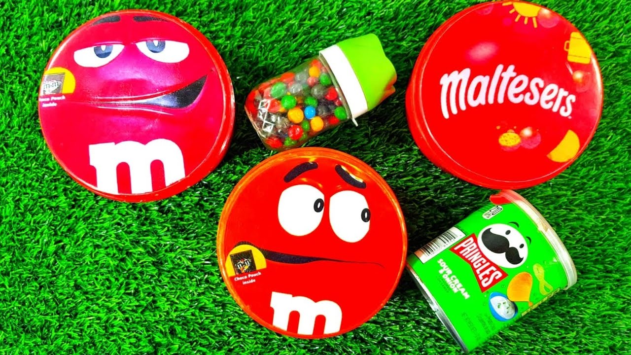 Satisfying 🌠 Video| How to Unbox M&M chocolate 🍫 and Pringles with ASMR Slime Mixing