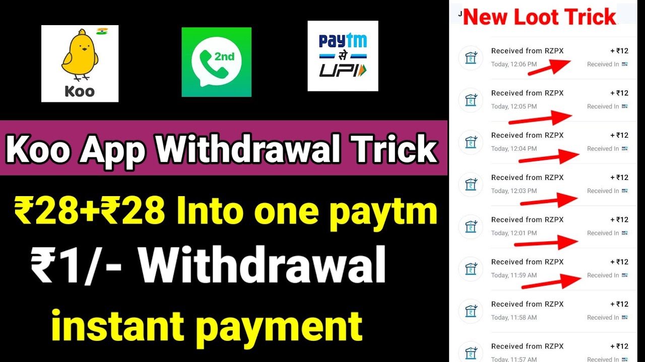 Koo App Withdrawal Trick Get ₹28+₹28+₹28 in same paytm by this trick || Best Paytm Cash Earning App