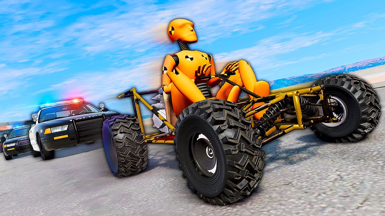 Homemade KART Gets Chased by Police BeamNG Drive Crashes YouTube