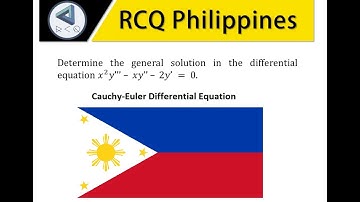 Calculus Help: RCQ Philippines: Cauchy-Euler Differential Equation: x^2 y