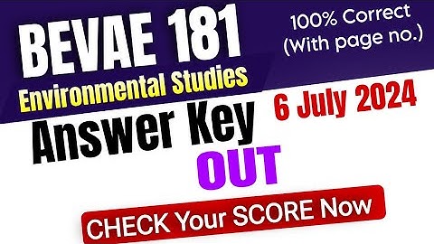 BEVAE 181 June 2024 Answer Key | Bevae 181 Answer key 2024 | Bevae 181 Answer key today|#ssclasses4u