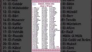 Allahin 99 ismi Allahi seviyorsan bir like ve bir abone