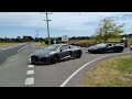 Loud Aventador and Audi R8 acceleration