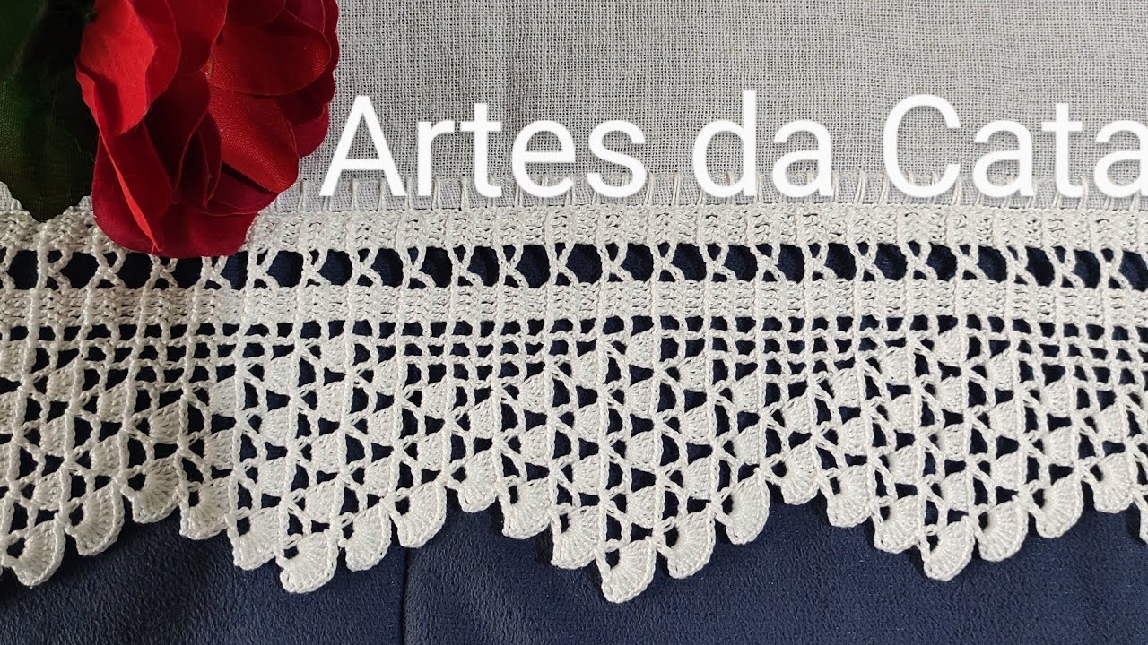 Bico em crochê #491 #artesdacata #bicodecrochê #crochedacata #barradoemcroche #diy #panosdeprato