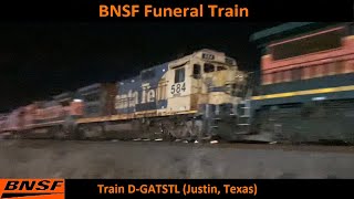 BNSF Funeral Train (D-GATSTL) at Justin, TX (January 22, 2023)