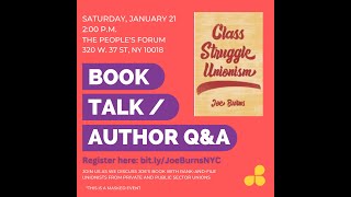 BOOK TALK: Joe Burns - Class Struggle Unionism