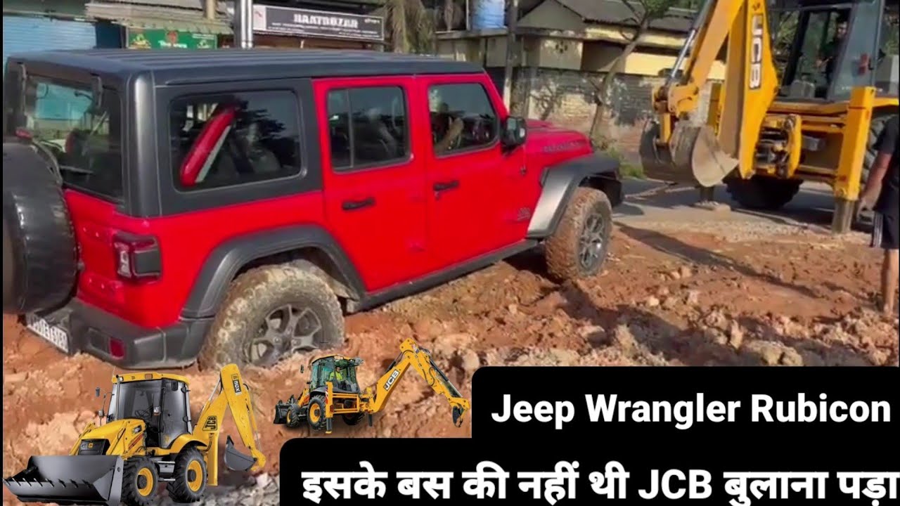 Jeep Wrangler gets stuck in mud: Recovered using a JCB [Video]