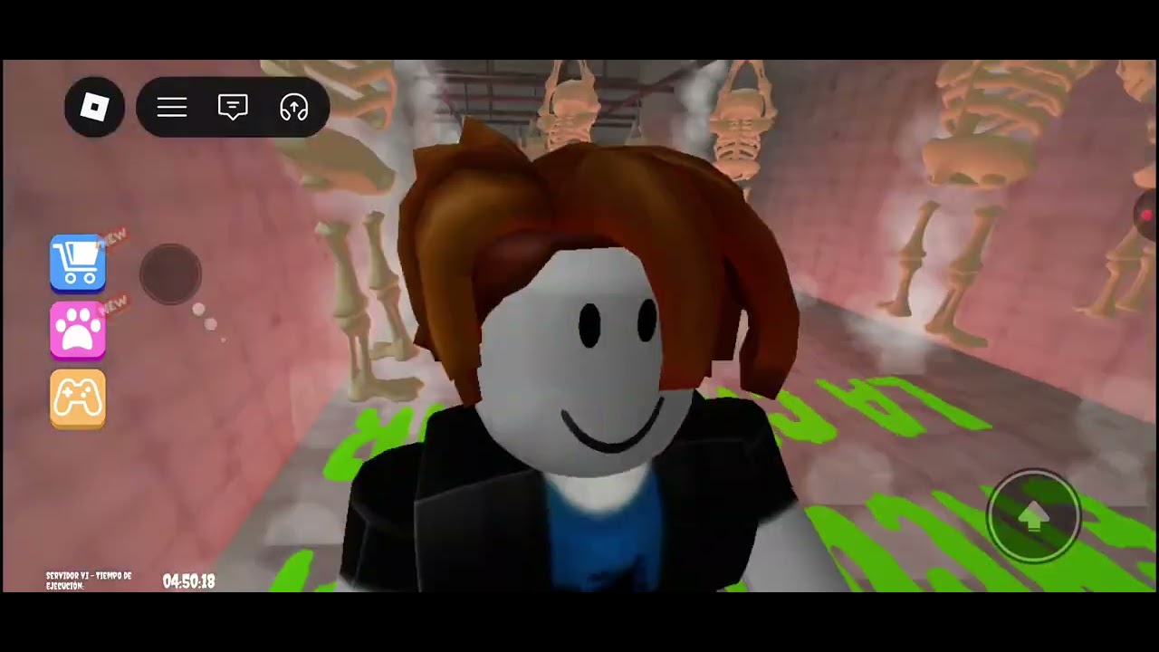 Jugando un juego de terror en roblox