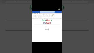 How to Insert a Line in Word Document #hack #shorts