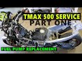 Yamaha TMAX Major Service : Part 1 : Body Panel Removal & Fuel Pump Replacement To Fix TMAX Fever