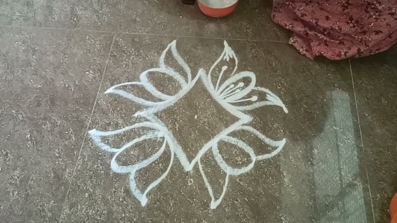Simple rangoli designs...small rangoli designs .. Lotus rangoli ...