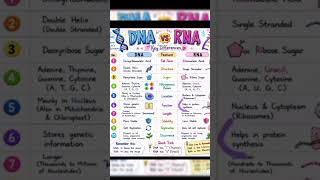 DNA vs RNA 🔥 | Board Exam Trick" 10 differences in 1 min🌎📚💯💯