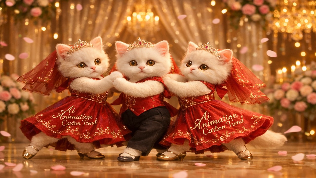 बिल्ली डांसिंग वीडियो 😻💃Cat Meow dancing video 😻 Ai Cat Dance💃 Ai Animation Cat💃 