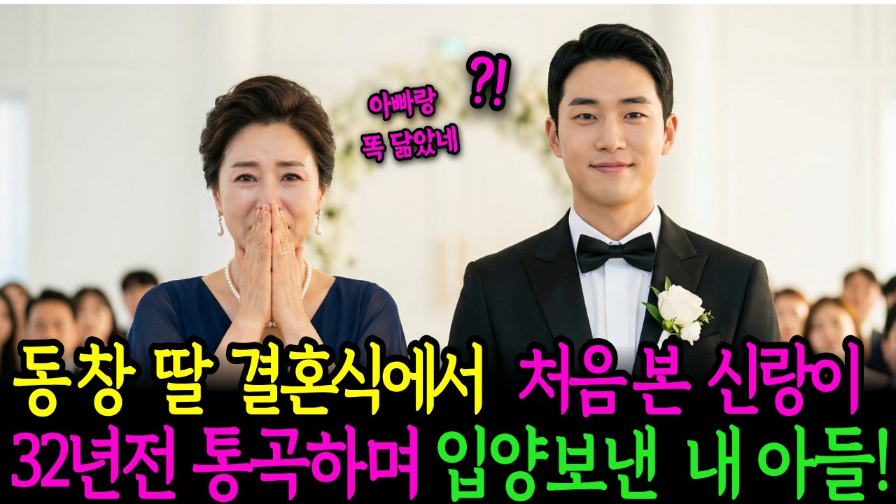 동창딸 결혼식에서 처음본 신랑이 32년전 통곡하며 입양보낸 내 아들 !