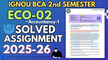 ECO-02 Solved Assignment July-25/Jan-26 | IGNOU BCA (2nd Sem) Assignment Solutions (2025-2026)