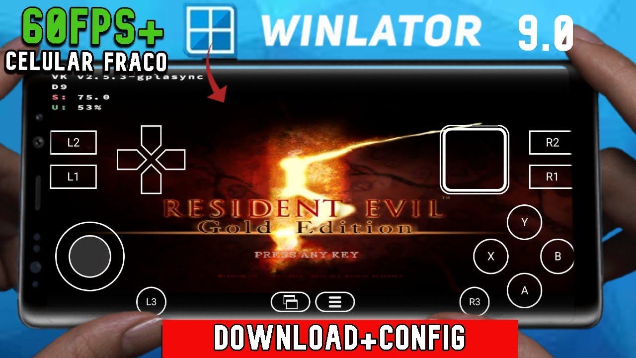 Configurando Resident Evil 5 no Winlator 9.0 Amod para Android Fraco +60 FPS (PASSO A PASSO)