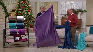 Berkshire (3) 50"x70" Gradient Color Velvet Soft Throws on QVC screenshot 1
