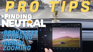 TESLA MODEL 3 PRO TIPS Vol.14 | Neutral, Brakeless Stopping, Aerial Zooming