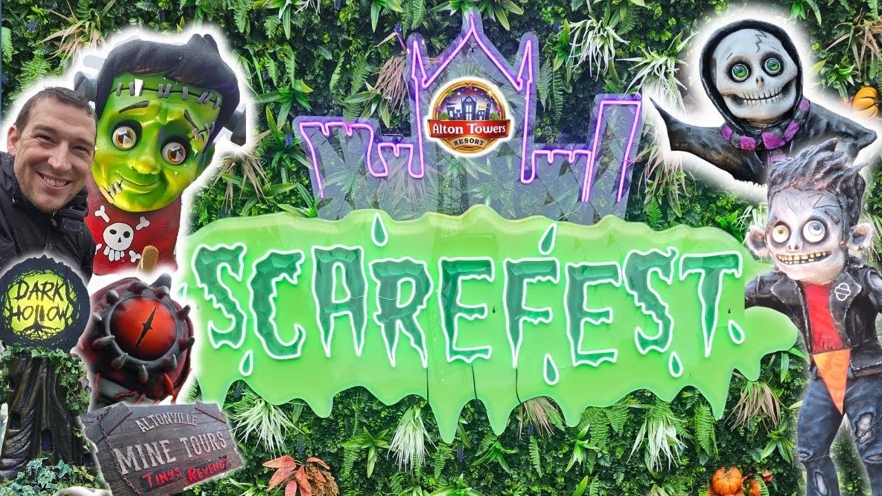 Видеоблог фестиваля ужасов Alton Towers Scarefest 2025! Хэллоуинские лабиринты ужасов, семейные п...