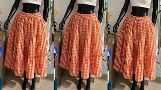 How to cut and sew layered/Caribbean gypsy skirt with elastic waistband #diy #diycrafts #fashion